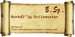 Borbély Szilveszter névjegykártya