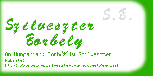 szilveszter borbely business card